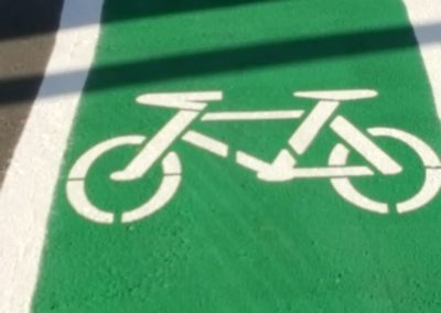 Green non-skid cycle way