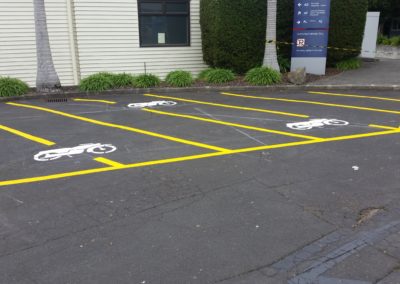Yellow motorcycle parking area