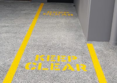 Yellow Keep Clear stencil